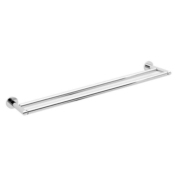 Ginger Sine 24 in. Double Towel Bar in Polished Chrome