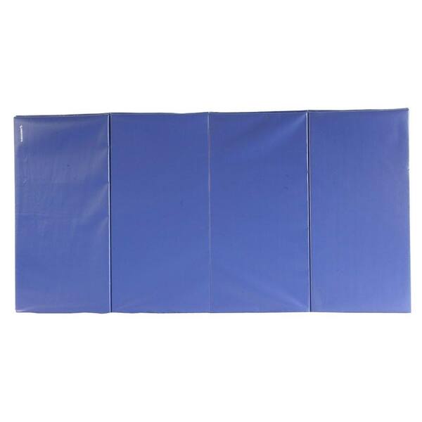 Greatmats Folding Blue 4 ft. x 8 ft. x 1.5 in. 18 oz. Vinyl and Foam Gymnastics Mat
