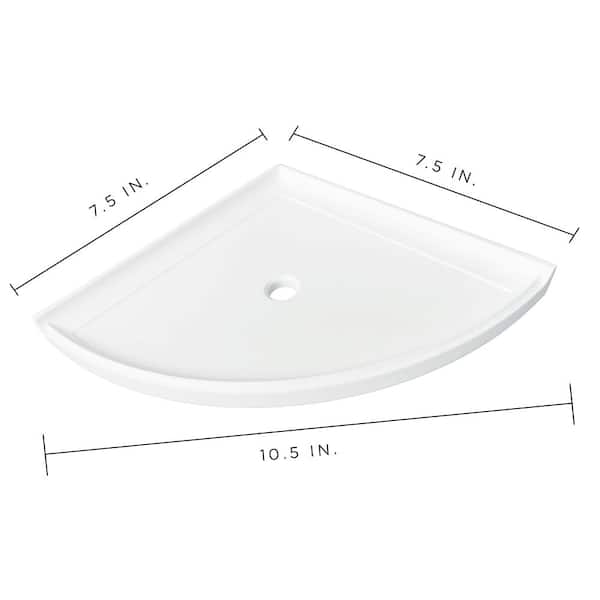 Bright White Ceramic Corner Shower Shelf - 7.5 Inch Soap Ledge, Arctic White (Daltile 0190) - View #9