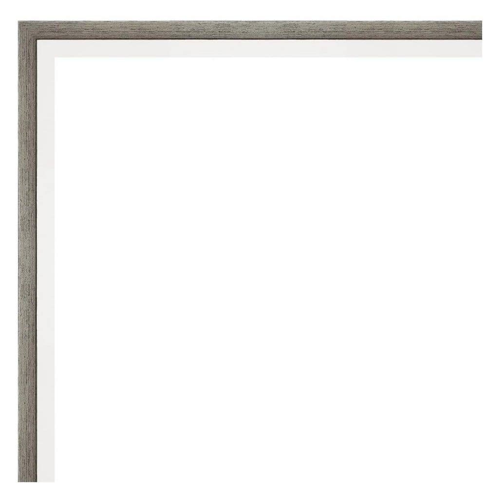 Lucie Silver Wood Rectangular Bathroom Vanity Mirror
