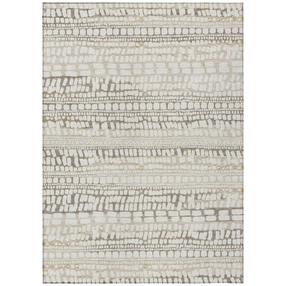 Chantille Machine Washable Indoor/Outdoor Abstract ACN2540 Ivory 5 ft. x 7 ft. 6 in. Area Rug price history on PriceWatchPro