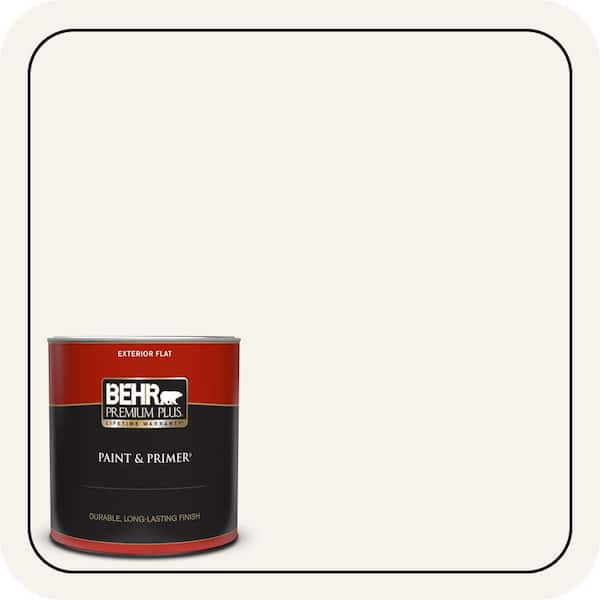 BEHR PREMIUM PLUS 1 qt. #730A-1 Smart White Flat Exterior Paint & Primer