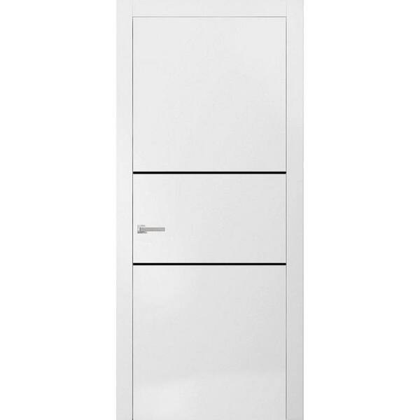 14 42 in. x 96 in. Right-Hand/Inswing Solid White Wood Single Prehung Interior Door with Hardware