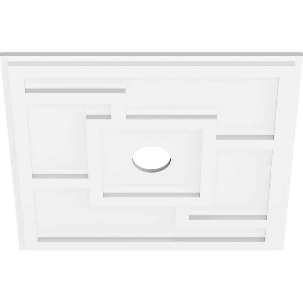 22-Inch White PVC Contemporary Ceiling Medallion