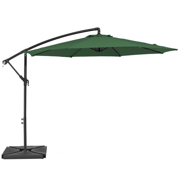 JEAREY 10 ft. Steel Cantilever Patio Umbrella with weighted base in ...