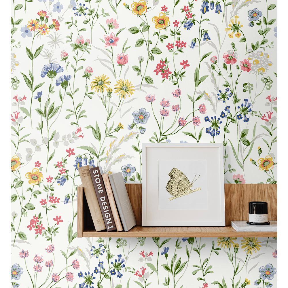 Multicolored Floral Botanical Spring Wallpaper Roll