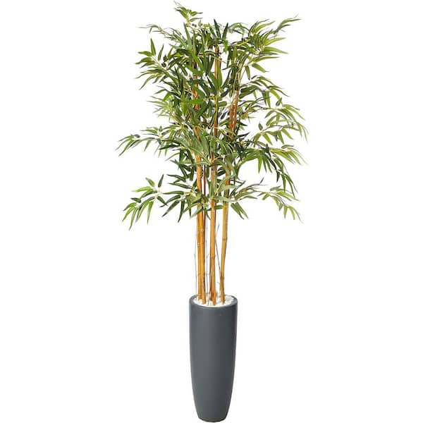 5 ft. Artificial Bamboo Tree in Gray Planter, Artificial Indoor Home Decor Plant