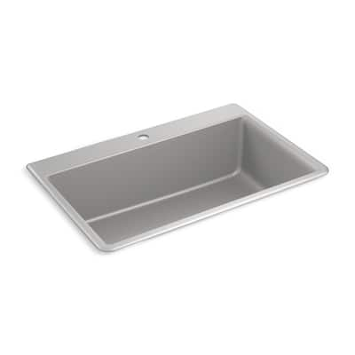 KOHLER Cursiva All-in-One Stainless Steel 33 in. Single Bowl Drop-In or  Undermount Kitchen Sink with Faucet K-RH28174-1PC-NA - The Home Depot