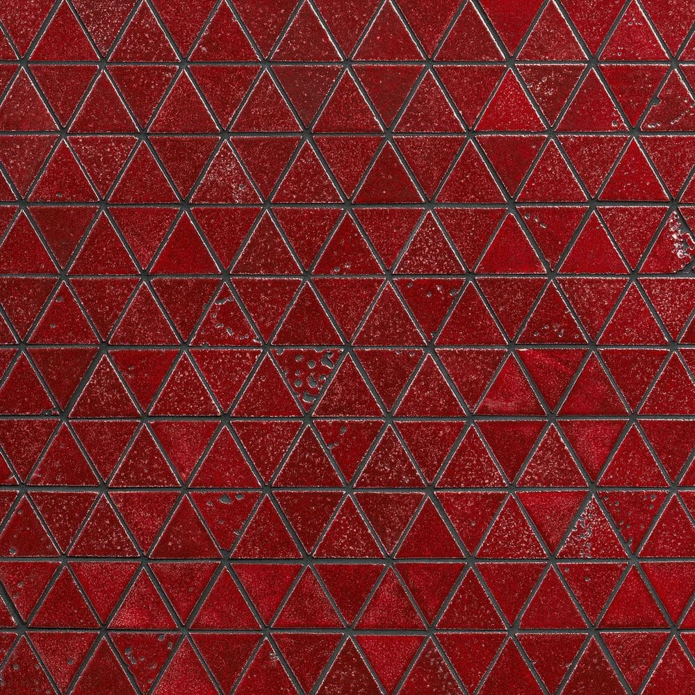 Williamsburg Red 10.62 in. x 14.56 in. Triangle Glossy Lava Stone Mosaic Floor and Wall Tile (1.07 sq. ft./Each) price history on PriceWatchPro