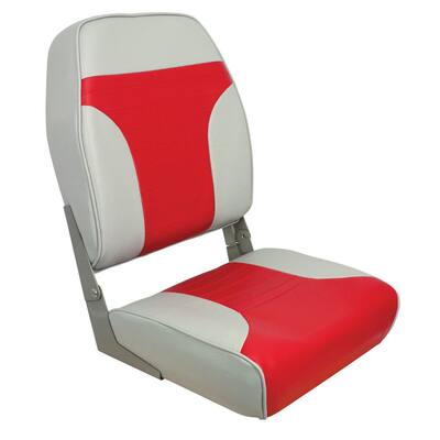Gray/Red High Back Folding Chair