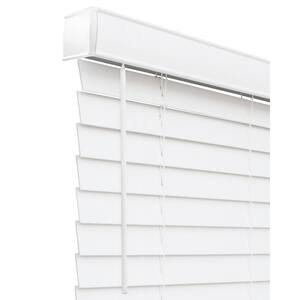 Basic Collection Pre-Cut White Cordless Room Darkening Fauxwood Blind with 2 in. Slats 23 in. W x 60 in. L