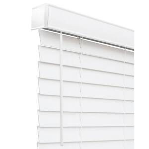 Basic Collection Pre-Cut White Cordless Room Darkening Fauxwood Blind with 2 in. Slats 36 in. W x 48 in. L