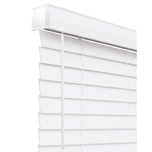 Basic Collection Pre-Cut White Cordless Room Darkening Fauxwood Blind with 2 in. Slats, 60 in. W x 60 in. L