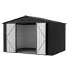 Sizzim 8 ft. W x 10 ft. D Outdoor Storage Metal Shed with Double Door, Plastic Floor, and Vents (70 sq. ft. ) SM-DSTIS407BK03