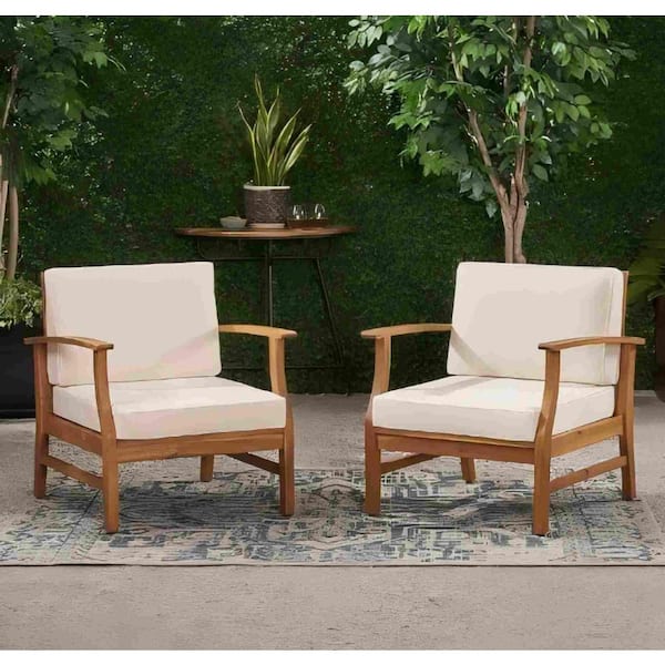 Acacia Wood Outdoor Patio Sectional, Patio Furniture, with Thick