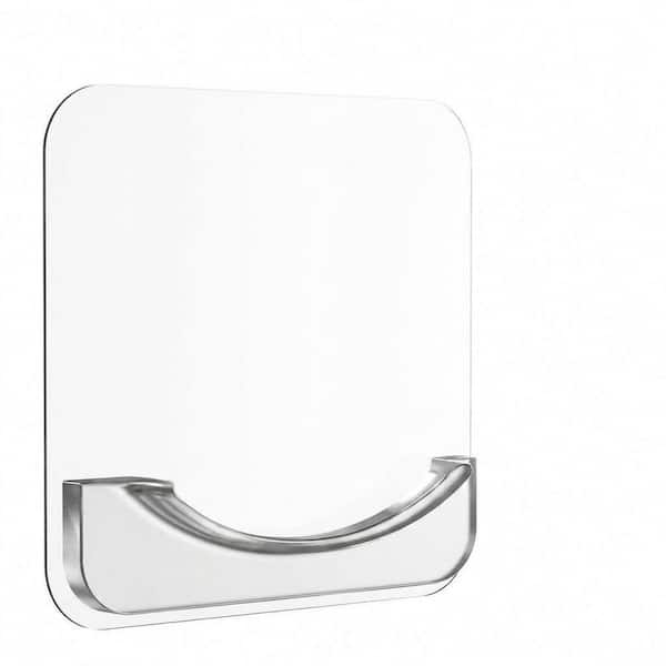 Transparent Shower Curtain Rod Holder No Drilling Invisible Wall Mount 2 Pack for Smooth Surfaces Clear