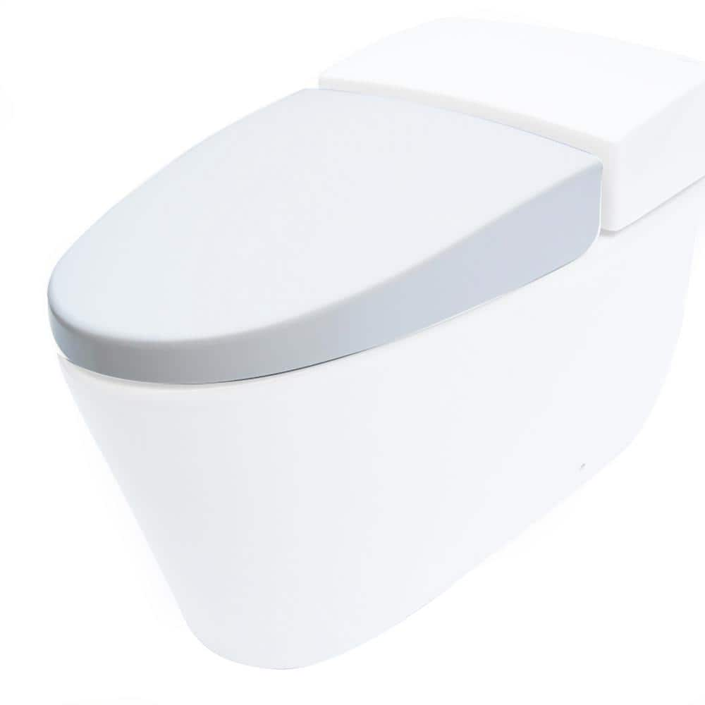 EAGO Elongated Closed Front Toilet Seat in White