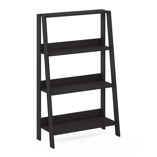 Furinno 38.43 in. tall Espresso Wood 4-Shelf Ladder Bookcase