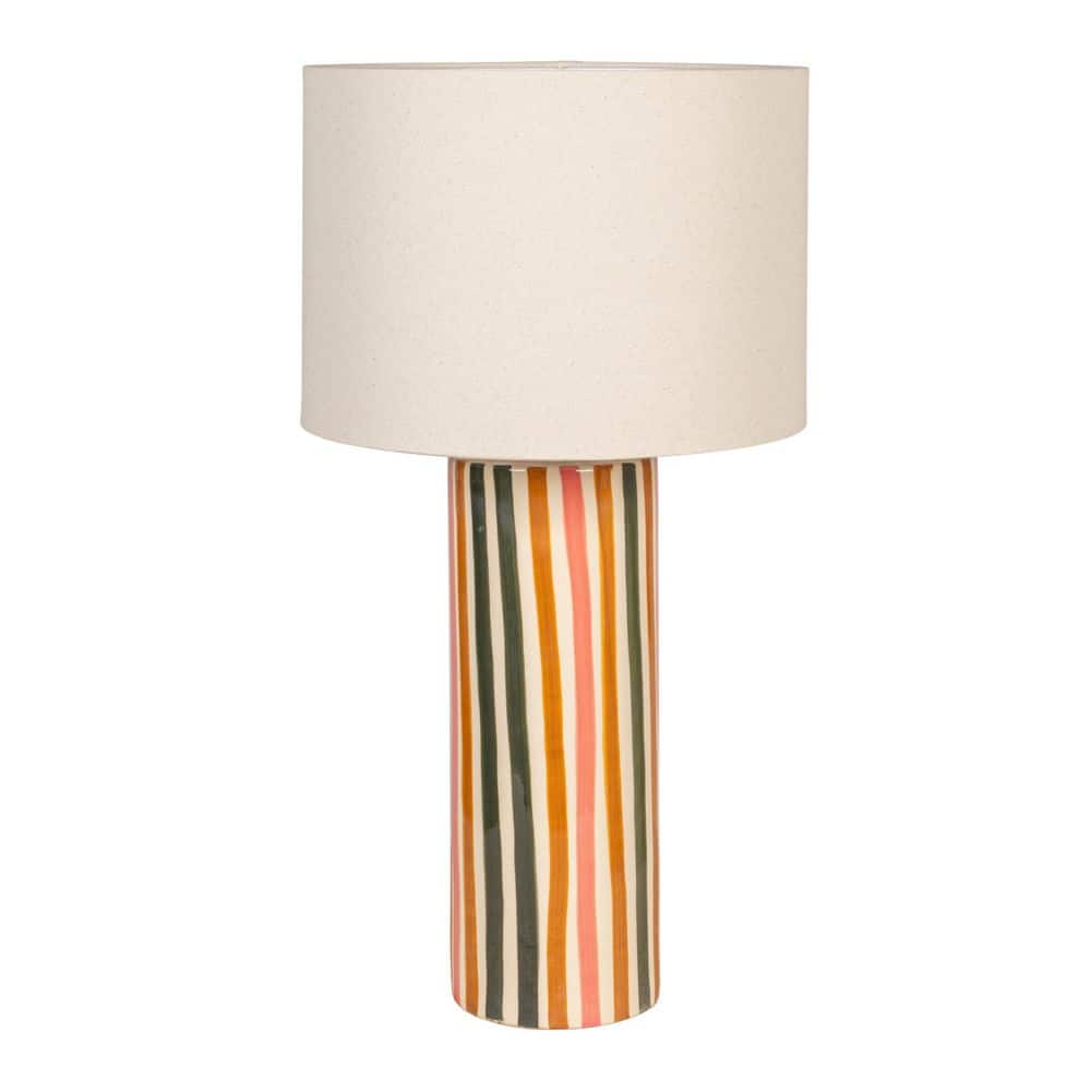 Cecily 26 in. Multicolor Stripe Table Lamp with Linen Shade price history on PriceWatchPro
