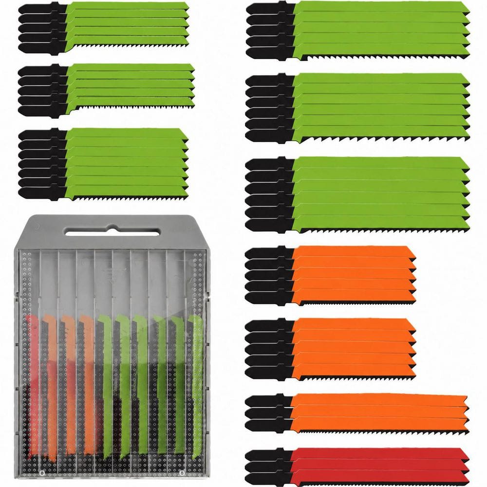 50-Piece Steel Jigsaw Blade Set with Storage Case for Wood Plastic Metal Cutting, T-Shank, Assorted Kit price history on PriceWatchPro