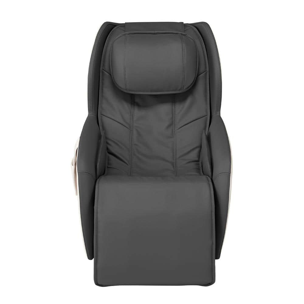 Gray Faux Leather Zero Gravity Heated Massage Recliner