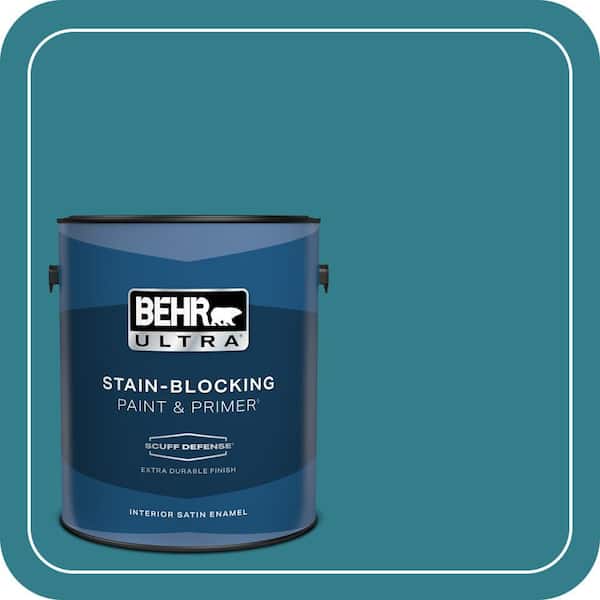 BEHR ULTRA 1 gal. Home Decorators Collection #HDC-CL-27 Calypso Blue Extra Durable Satin Enamel Interior Paint & Primer