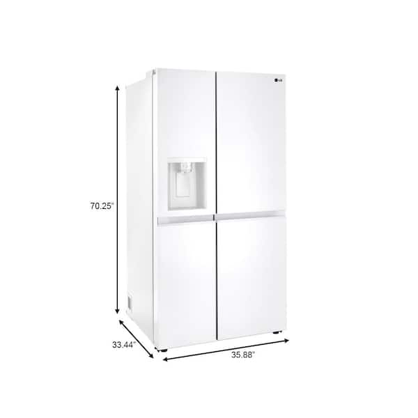 LG 27 cu. ft. Side by Side Refrigerator w/ Pocket Handles,Door Cooling, External  Ice and Water Dispenser in Smooth White LRSXS2706W - The Home Depot