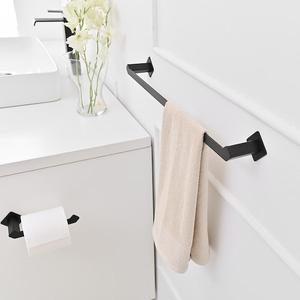 Square Edge Matte Black Wall-Mounted Toilet Paper Holder + Reviews | Crate  & Barrel