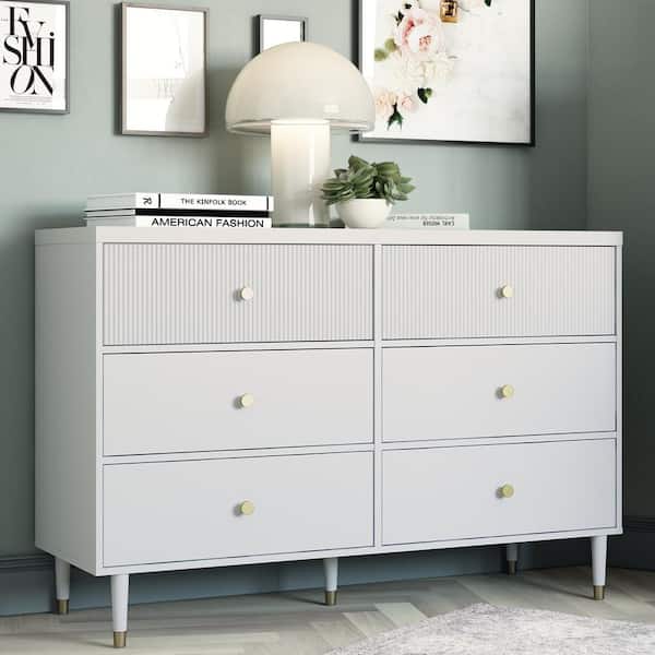CosmoLiving by Cosmopolitan Elizabeth 6-Drawer Dresser, Dove Gray