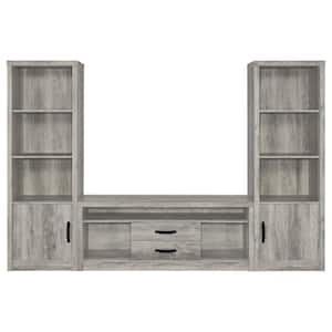 Burke 3-piece Gray Driftwood Entertainment Center Fits TV's up to 65 in.