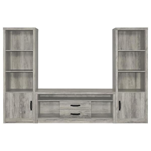 Coaster Burke 3-piece Gray Driftwood Entertainment Center Fits TV's up to 65 in.