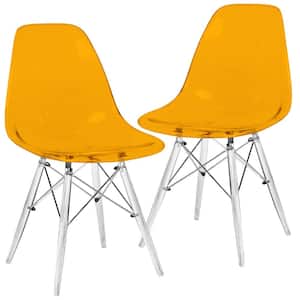 Dover Transparent Orange Side Chair Set of 2