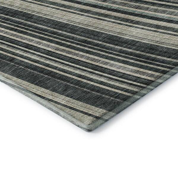 Mayfield Premium Machine Washable Abstract AMF981 Black 1 ft. 8 in. x 2 ft. 6 in. Area Rug
