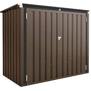 5 ft. W x 3 ft. D Outdoor Galvanized Steel Horizontal Metal Shed with Lockable Multi-Opening Door Brown(16.2 sq. ft.)