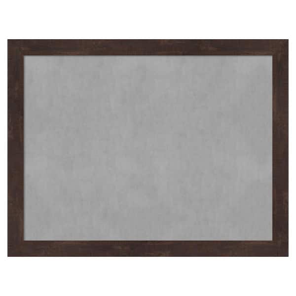 Amanti Art Fresco Dark Walnut 27 in. x 21 in. Framed Magnetic Board