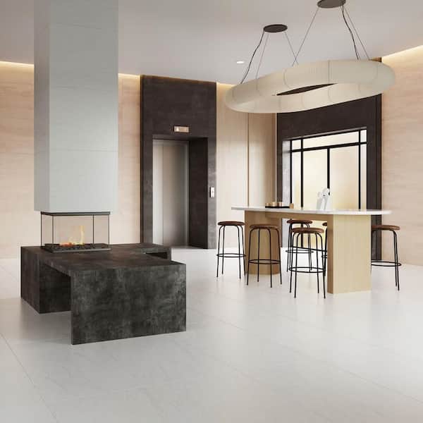 Terius Dolomite Warm White 23.62 in. x 47.24 in. Matte Porcelain Floor and Wall Tile (15.49 Sq. ft./Case)