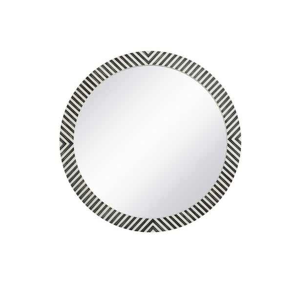 Unbranded Medium Round Chevron Contemporary Mirror (36 in. H x 36 in. W)