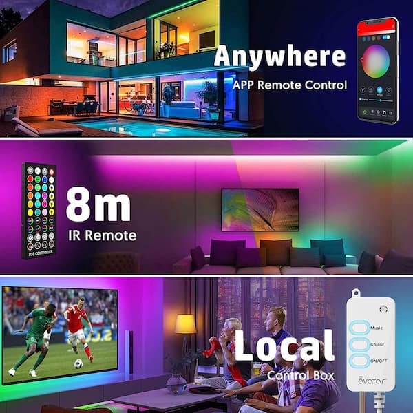 AVATAR CONTROLS 16.4 ft. Smart Plug-In Dimmable Cuttable Color