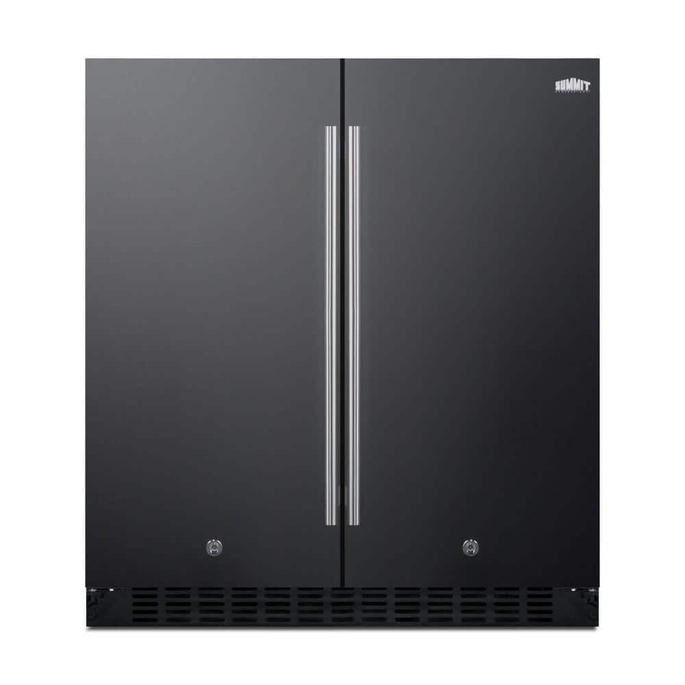 Summit Appliance 30 in. 5.4 cu. ft. Built-In Side by Side Refrigerator in Black, Counter Depth