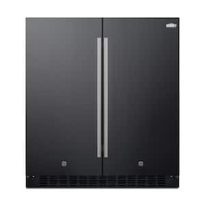 30 in. 5.4 cu. ft. Built-In Side by Side Refrigerator in Black, Counter Depth