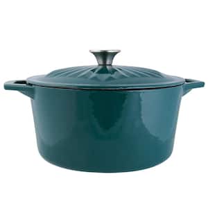 5 qt. Round Cast Iron Dutch Oven in Sea Green with Lid