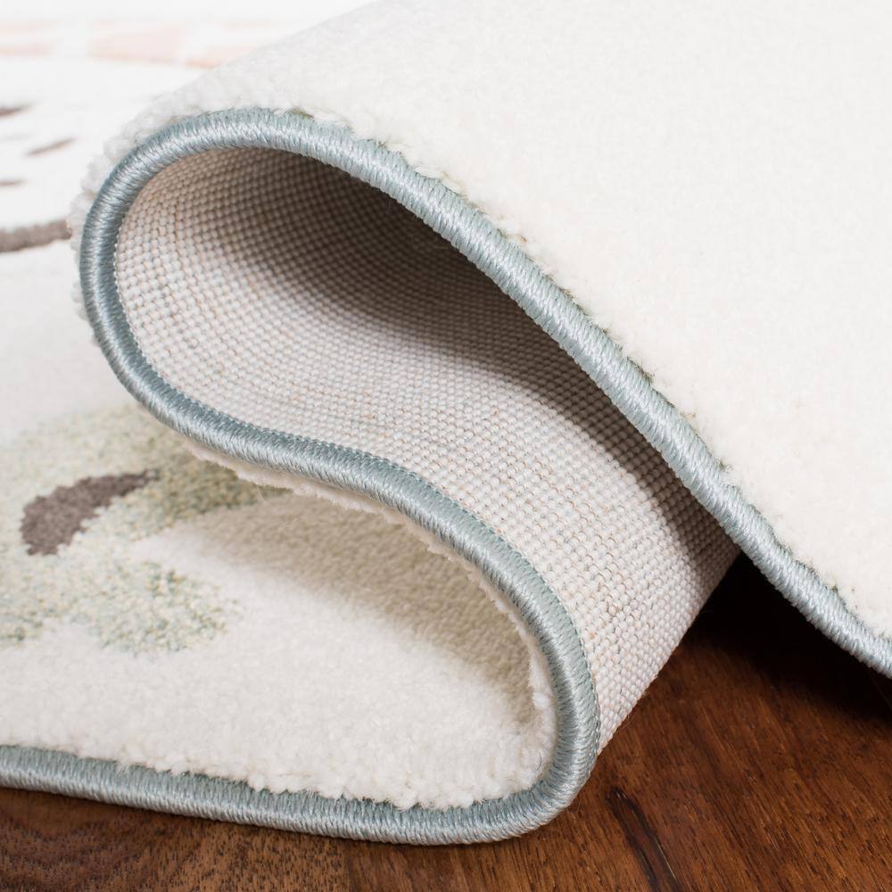Ivory Animal Design Kids' Rectangular Rug, 4' x 6'