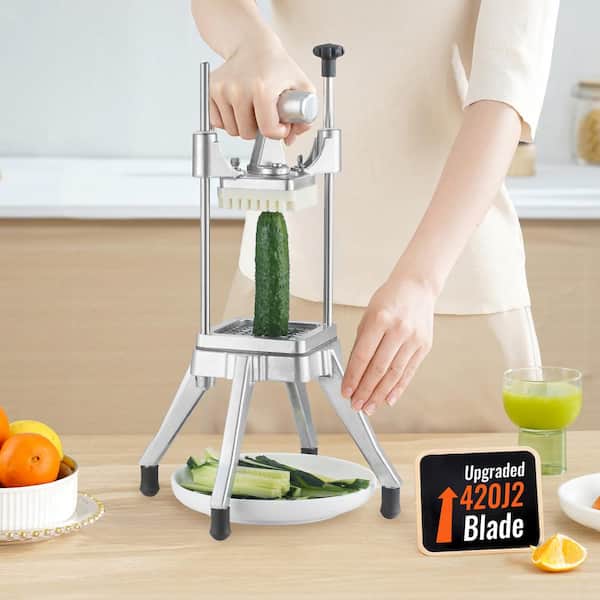 Commercial Vegetable Fruit Chopper 1/4 in. Blade, Heavy Duty Professional Food French Fry Cutter Onion Slicer