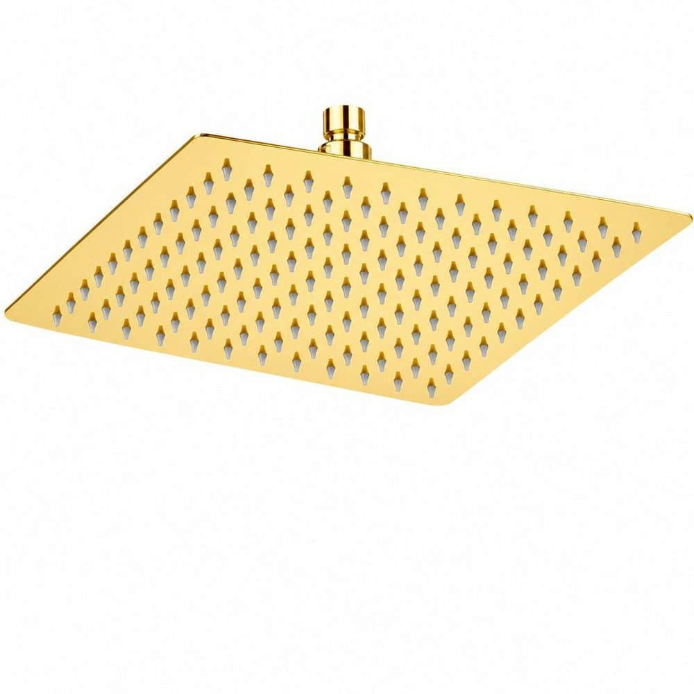 1-Spray Patterns 12 in. Square Waterfall Wall Mount Rain Fixed Shower Head in Gold, 1.8 GPM Rainfall Shower Heads price history on PriceWatchPro