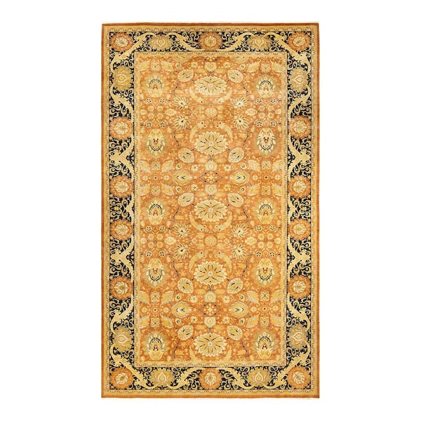Solo Rugs Mogul, One of a Kind Traditional Bronze 8' 2" ft x 14' 5" ft Floral Runner