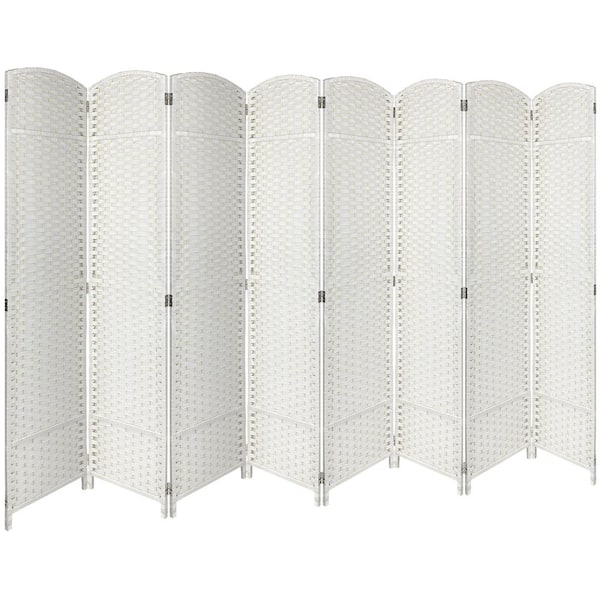 Sorbus White 8 Panel 6 ft. Tall Double Hinged Foldable Panel Room Divider