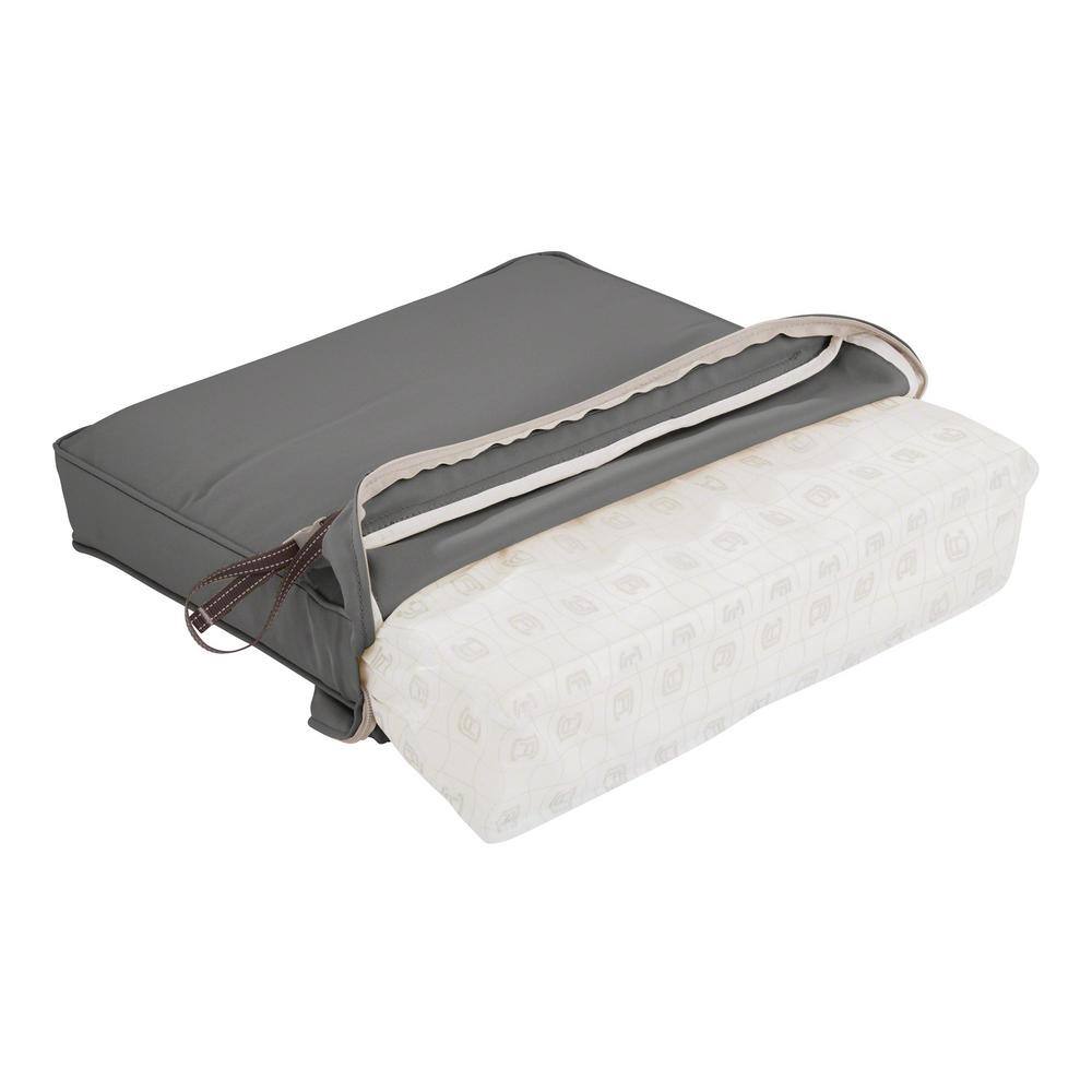 Montlake Light Charcoal Polyester Outdoor Bench Cushion, 41" x 18" x 3"