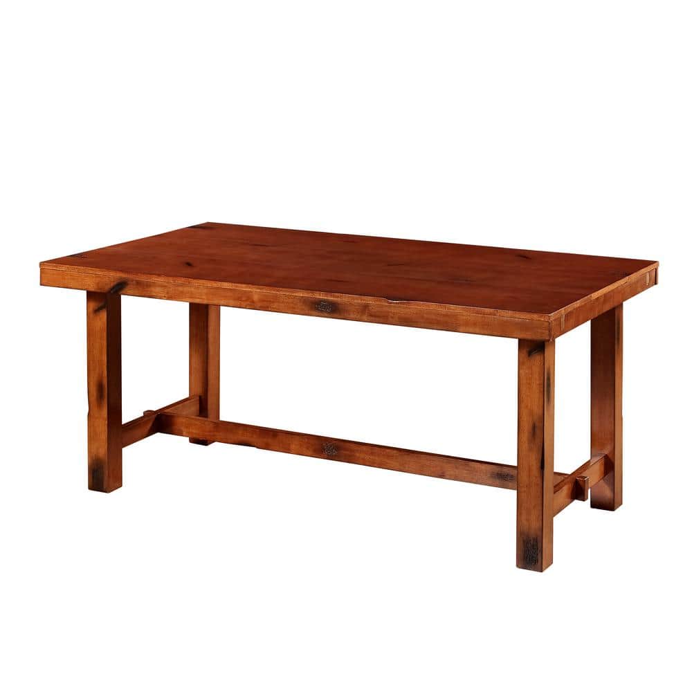 Farmhouse Rustic Extendable Dining Table in Dark Oak