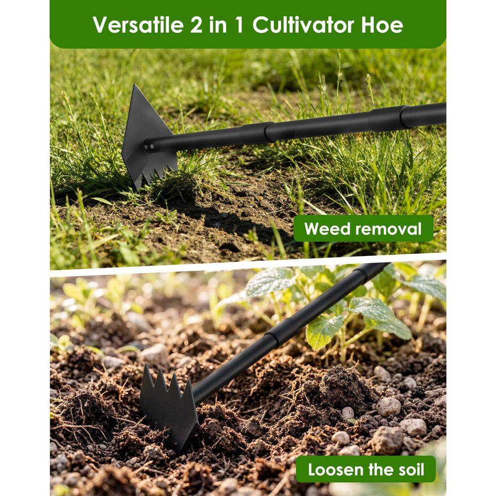 60 in. 2-in-1 Garden Hoe and Weed Puller Tool with Stainless Steel Handle, Triangle Head for Weeding, Digging price history on PriceWatchPro