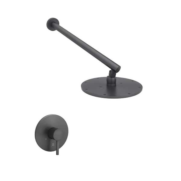 ZLINE Kitchen and Bath El Dorado 1-Spray Patterns 8" Wall Mount Fixed Shower Head in Gun Metal (ELD-SHF-GM)